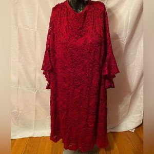 LIZ CLAIBORNE RED LACE DRESS SIZE 22W